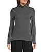 Eileen Fisher Organic Cotton Blend Knit Turtleneck Long Sleeve Top, Color:Everglade - Image 1