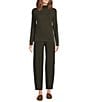 Eileen Fisher Organic Cotton Blend Knit Turtleneck Long Sleeve Top, Color:Wildland - Image 3