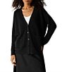 Eileen Fisher Knit V-Neck Long Sleeve Button Front Cardigan - Image 1