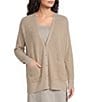 Eileen Fisher Knit V-Neck Long Sleeve Button Front Cardigan - Image 1