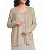 Eileen Fisher Knit V-Neck Long Sleeve Button Front Cardigan - Image 3