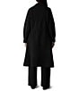 Eileen Fisher Lightweight Boiled Wool Drape Neck Coat - Image 2