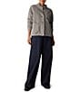 Eileen Fisher Lightweight Boiled Wool Stand Collar Long Sleeve Button-Front Jacket - Image 3