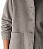 Eileen Fisher Lightweight Boiled Wool Stand Collar Long Sleeve Button-Front Jacket - Image 4