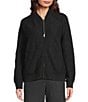 Eileen Fisher Lightweight Boiled Wool Stand Collar Long Sleeve Jacket, Color:Charcoal - Image 2