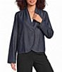 Eileen Fisher Lightweight Organic Cotton Denim Jacket - Image 1
