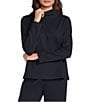 Eileen Fisher Lightweight Ponte Funnel Neck Long Sleeve Coordinating Top - Image 1
