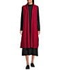Eileen Fisher Ligthweight Boiled Wool Shawl Collar Sleeveless Vest, Color:Ruby - Image 1