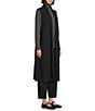 Eileen Fisher Ligthweight Boiled Wool Shawl Collar Sleeveless Vest, Color:Charcoal - Image 3