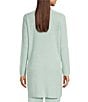 Eileen Fisher Organic Linen Cotton High Collar Long Sleeve Cardigan, Color:Pool - Image 2