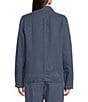 Eileen Fisher Linen Silk Twill Notch Lapel Long Sleeve Blazer, Color:Eclipse - Image 3