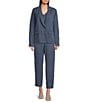 Eileen Fisher Linen Silk Twill Notch Lapel Long Sleeve Blazer, Color:Eclipse - Image 4
