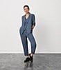 Eileen Fisher Linen Silk Twill Notch Lapel Long Sleeve Blazer, Color:Eclipse - Image 5