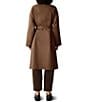 Eileen Fisher Lustrous Wool Drape Neck Long Sleeve Belted Long Coat - Image 2