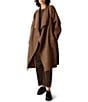 Eileen Fisher Lustrous Wool Drape Neck Long Sleeve Belted Long Coat - Image 3