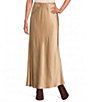 Eileen Fisher Luxurious Silk Charmeuse A-Line Pull-On Midi Skirt - Image 1