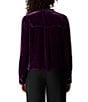 Eileen Fisher Mandarin Collar Long Sleeve Button-Front Velvet Shirt - Image 6