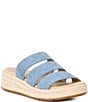 Color:Denim - Image 1 - Mayla Denim Espadrille Wedge Sandals