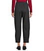 Eileen Fisher Melange Felt Wool Jersey High Rise Pleated Lantern Ankle Pants, Color:Charcoal - Image 2