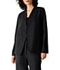 Eileen Fisher Melange Felted Wool Jersey Angled Jacket - Image 1