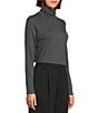 Eileen Fisher Organic Cotton Blend Melange Knit Turtleneck Long Sleeve Top, Color:Charcoal - Image 3