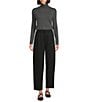 Eileen Fisher Organic Cotton Blend Melange Knit Turtleneck Long Sleeve Top, Color:Charcoal - Image 9