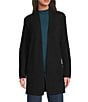 Eileen Fisher Merino Wool Long Sleeve Open Front Cardigan, Color:Black - Image 1