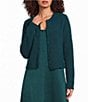 Eileen Fisher Mohair Plush Melange Crew Neck Long Sleeve Button-Front Cardigan - Image 1