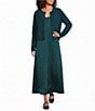 Eileen Fisher Mohair Plush Melange Crew Neck Long Sleeve Button-Front Cardigan - Image 3