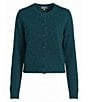 Eileen Fisher Mohair Plush Melange Crew Neck Long Sleeve Button-Front Cardigan - Image 5