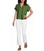 Eileen Fisher Organic Coton Blend Stretch Mid Rise Denim Slim Ankle Kick Jeans - Image 3