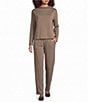 Eileen Fisher Cozy Brushed Terry Hug Slouch Pull-On Tapered Ankle Pants - Image 3