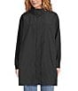 Eileen Fisher Organic Cotton Blend Stand Collar Long Sleeve Hidden Hood Coat, Color:Black - Image 5