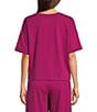 Eileen Fisher Organic Cotton Blend Stretch Jersey Round Neck Short Sleeve Top, Color:Sangria - Image 2