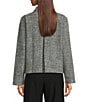 Eileen Fisher Organic Cotton Blend Tweed Point Collar Long Sleeve Jacket, Color:Black White - Image 3