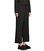 Eileen Fisher Organic Cotton Blend Waffle Double Knit Coordinating Drawstring Wide Ankle Pants, Color:Black - Image 3