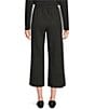 Eileen Fisher Organic Cotton Blend Yarn-Dyed Stripe Elastic Waist Wide Crop Pants, Color:Black - Image 2