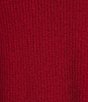 Color:Ruby - Image 4 - Organic Cotton Chenille Funnel Neck Long Sleeve Boxy Sweater