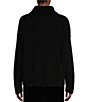 Color:Black - Image 2 - Organic Cotton Chenille Funnel Neck Long Sleeve Boxy Sweater