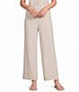 Eileen Fisher Organic Cotton Garment Dyed Terry Wide Leg Ankle Pants - Image 1