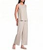 Eileen Fisher Organic Cotton Garment Dyed Terry Wide Leg Ankle Pants - Image 3