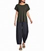 Eileen Fisher Organic Cotton Indigo Knit Pull-On Ankle Pants - Image 3