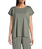 Eileen Fisher Organic Cotton Interlock Jewel Neck Sleep Top - Image 6
