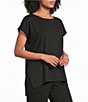 Eileen Fisher Organic Cotton Interlock Jewel Neck Sleep Top - Image 1