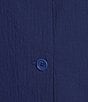Eileen Fisher Organic Cotton Puckered Point Collar Long Sleeve A-Line Button-Front Jacket - Image 4