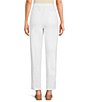 Color:White - Image 2 - Organic Cotton Stretch Woven High Waisted Tapered Leg Ankle Pants