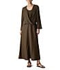 Eileen Fisher Organic Linen A-Line Bias Skirt, Color:Branch - Image 3
