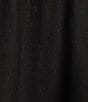 Color:Black - Image 4 - Organic Linen Elastic Waist A-Line Gathered Midi Skirt