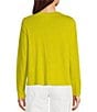 Color:Citron - Image 2 - Organic Linen Jersey Knit Crew Neck Long Sleeve Tee Shirt