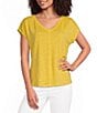 Eileen Fisher Organic Linen Jersey V-Neck Cap Sleeve Top - Image 5